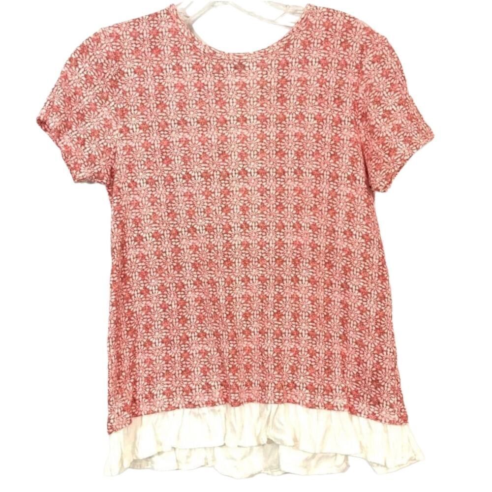 Tommy Hilfiger Frill Bottom Bow Te Back Top Size XS